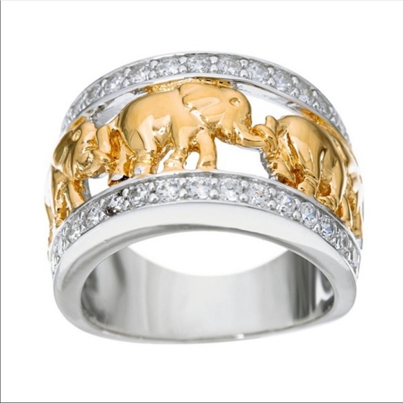 Sterling Silver Unisex Elephant Band/Ring - Picture 2 of 8